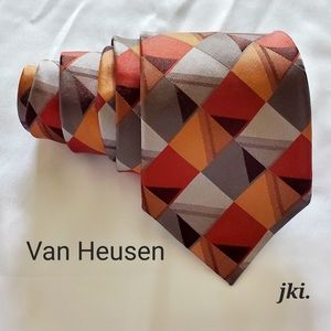 Van Heusen Men's Necktie Silk Classic Orange/Multicolor Geometric
